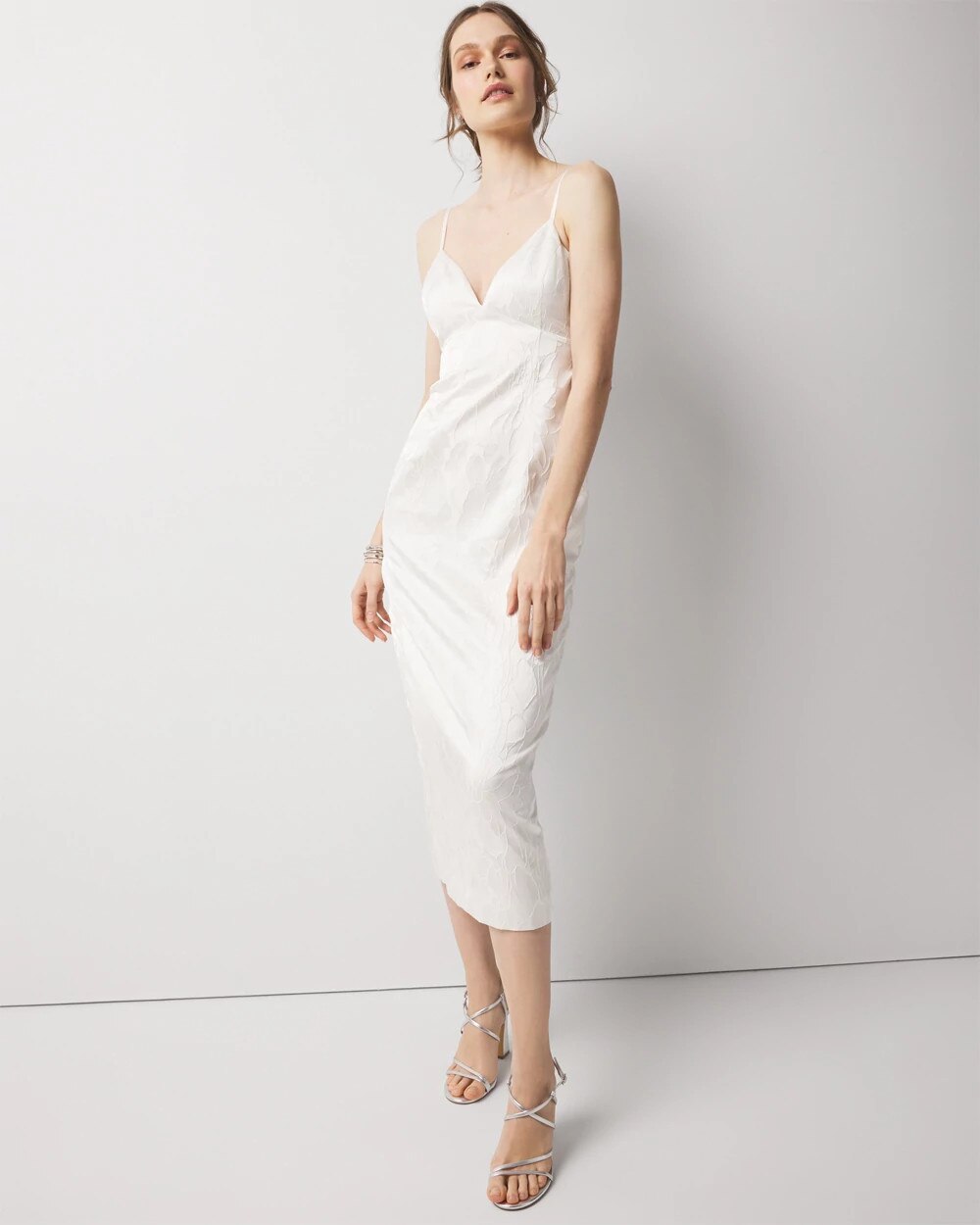 Floral Jacquard Midi Dress | White House Black Market